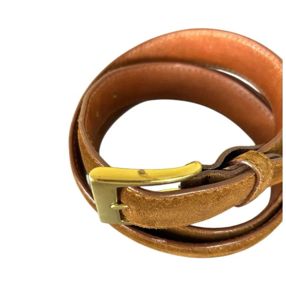 ZELLI ITALY Genuine Suede Belt Men’s 42 Brown Handmade Luxury